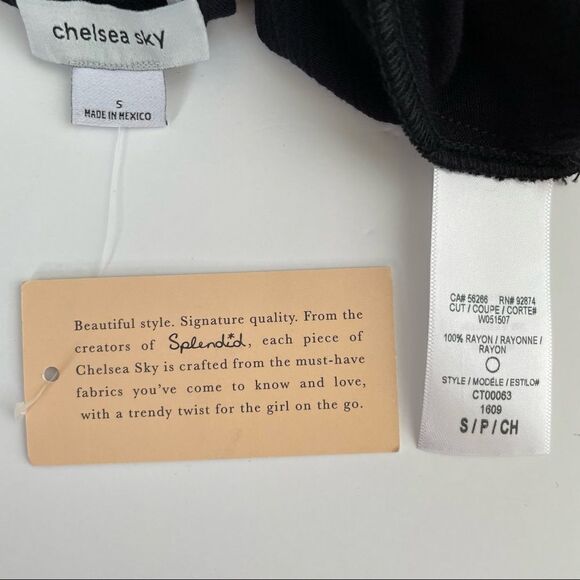 NWT Chelsea Sky Black Tank Top - Size S - Picture 3 of 3